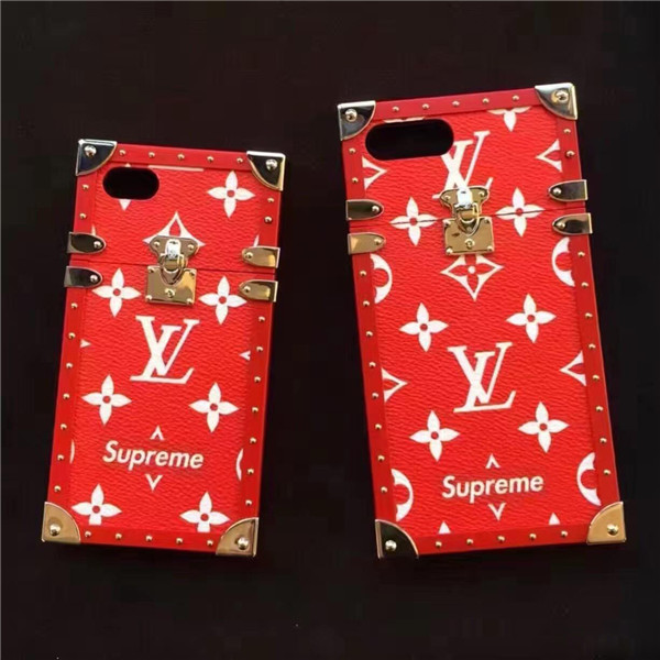 ヴィトン シュプリーム iPhone8ケース レッド LV SUPREME iPhone7 