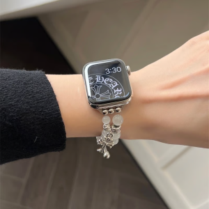 Alternative view of apple 時計 バンド 革 ブレスレット ビーズ クロスハーツコピー 黒 アップル ウォッチ 交換バンド appleウォッチ バンド メンズ おしゃれ アップルウオッチベルド