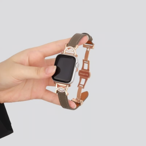 Alternative view of apple watch series 10 革 バンド シャネル 黒 アップル ウォッチ バンド 細め appleウオッチ バンド メンズ おしゃれ 交換バンド アップルウオッチベルド