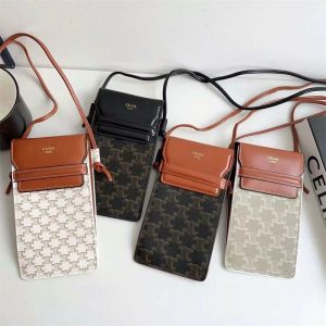 Alternative view of スマホポーチ ショルダー バッグ 革 お財布 レディースバッグ スマホケース ハイ ブランド celineコピー ミニショルダーバッグ ブランド スマホポシェット レディース ブランド