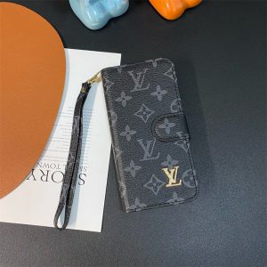Alternative view of スマホケース手帳型 iphone16/16プロ iphone15pro ケース モノグラム 可愛い LV アイフォンケース15pro max ライチレザー 高級 iphone14pro/13/ カバー ルイ ヴィトン パロディ カード収納 携帯ケース iphone12