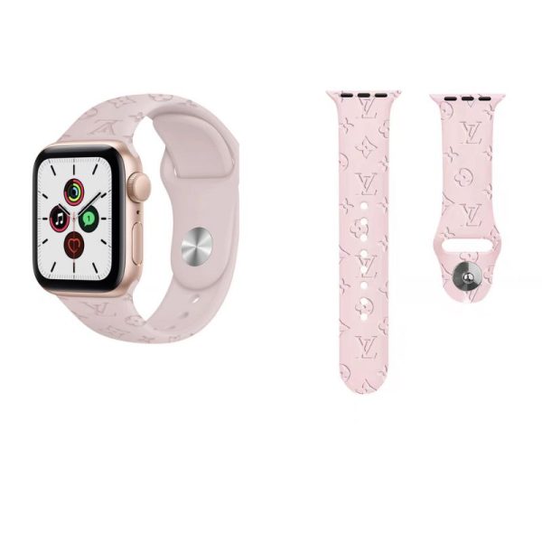 apple watch 交換バンド アップルウォッチバンド シリコン 時計ベルト 交換 ヴィトン風  おすすめ ブランド アップルウォッチベルト 人気