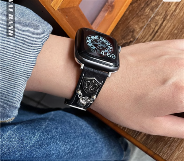 apple watch バンド ブランド クロムハーツ S10 アップル ウォッチ バンド メンズ おしゃれ iwatch S9/8/7 ベルト アップル ウォッチSE6/5/4 ベルト apple watch レザー バンド