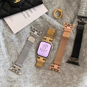 Alternative view of セリーヌ風 アップル ウォッチ バンド ブランド 人気 男性 apple watch S10 シリーズ バンド 蒸れ ない ステンレス バンド おしゃれ ビジネス向け iwatch カバー ループ 春 メッシュ