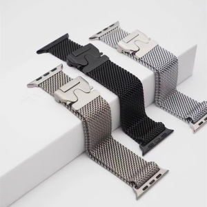 Alternative view of ミラネーゼ アップル ウォッチ バンド おしゃれ メンズ apple watch バンド 蒸れない おすすめ バンド ステンレス iwatch バンド ブランド ブラック 人気