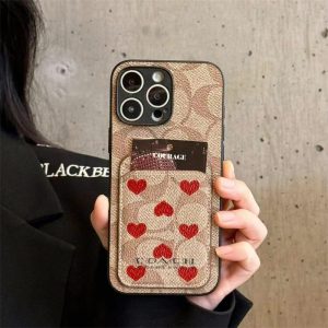 Alternative view of コーチ iphone17/17pro ケース coach iphone16e ケース ブランド メンズ お 揃い カップル iphone16/15 ケース ハート柄 iphone ケース カード 収納 ハイ ブランド