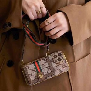 Alternative view of グッチ iphone17/17pro ケース gucci スマホ ショルダー iphone16promax ケース カード 収納 スマホケース ハイブランド iphone15/14/13ケース 肩掛け ブランド