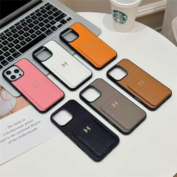 ハイブランド iphone17/17pro ケース エルメス iphone17promax ケース カード収納 革 hermes iphone16/16pro ケース パロディ iphone15/14 ケース 大人 可愛い