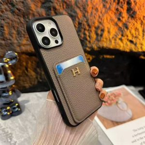 Alternative view of ハイブランド iphone17/17pro ケース エルメス iphone17promax ケース カード収納 革 hermes iphone16/16pro ケース パロディ iphone15/14 ケース 大人 可愛い
