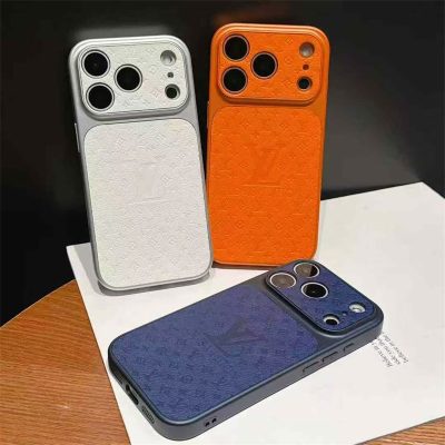 ヴィトン 携帯 ケース iphone17/17pro ケース ハイ ブランド iphone16/16promaxケース オレンジ かわいい ヴィトン風 iphone15/15proケース カメラ 保護 エンボス スマホケース ブランド おしゃれ